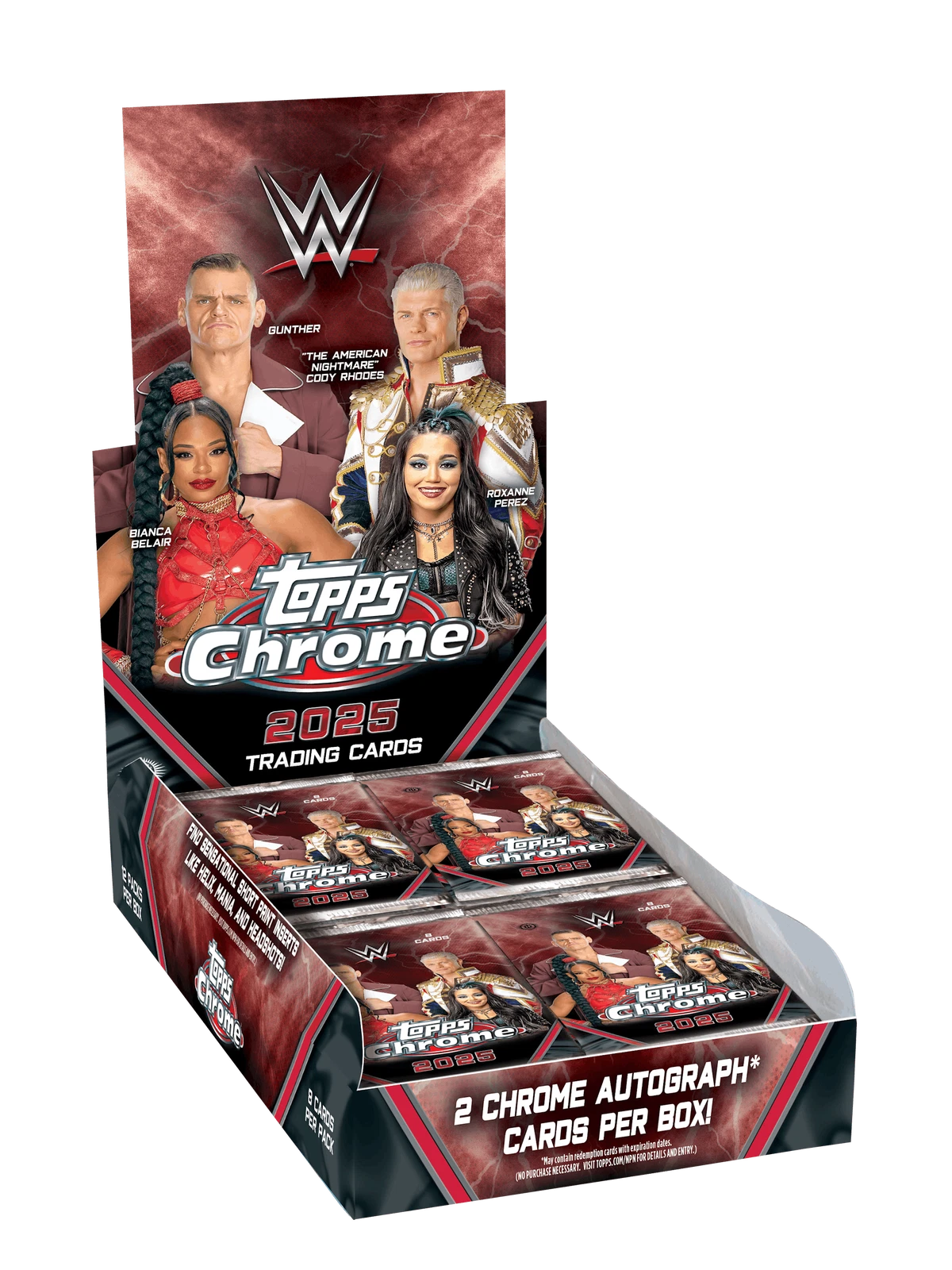 2025 TOPPS CHROME WWE WRESTLING HOBBY BOX - 2 AUTOS - Brand New Factory Sealed